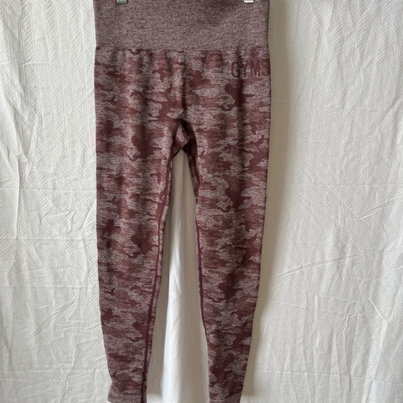 Gymshark Seamless High-Waisted Legging Camo Burgundy Small - Picture 3 of 10